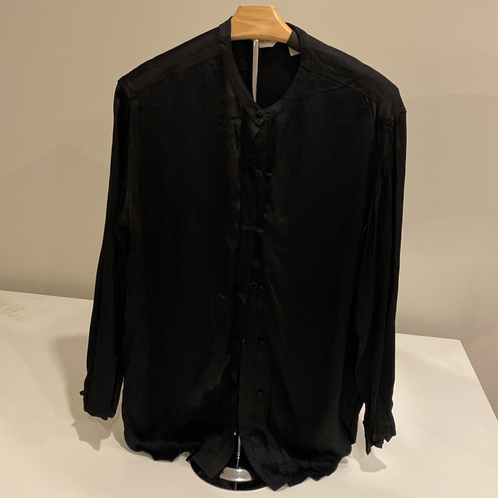 J. Jill button up black rayon shirt, size XSS
